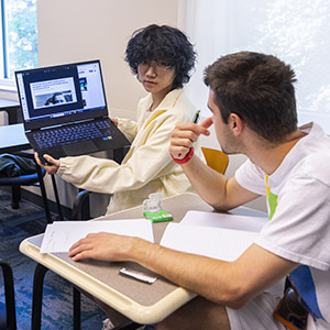 Two students in class