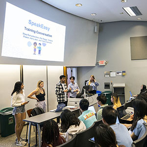 Students in computational linguistics class