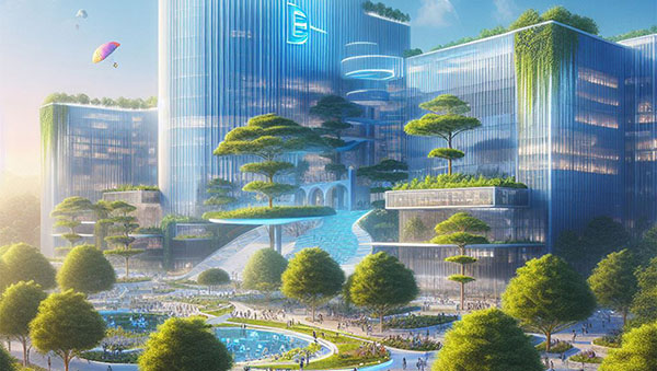 Futuristic cityscape