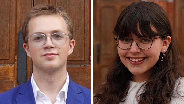 Emory students Raphael Nelson (L) and Isabel Horne