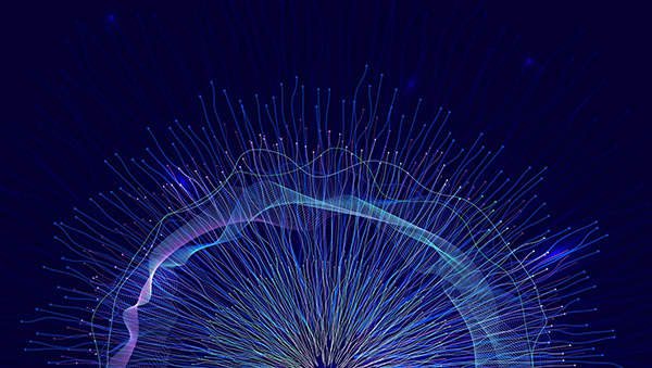 Graphic of static electricity on blue background.